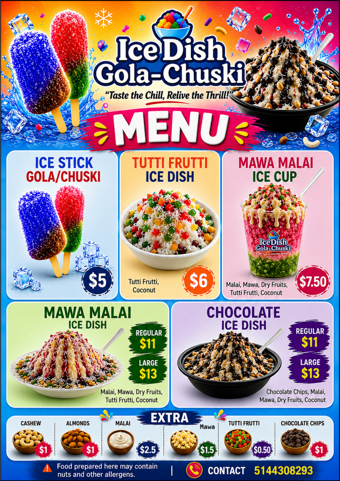 Ice Dish Gola Chuski menu